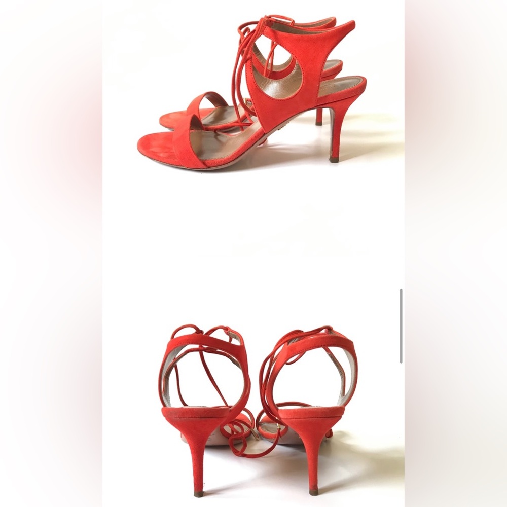 Aquazzura Collette Orange Clementine open toe Sandals 37 - Picture 2 of 7